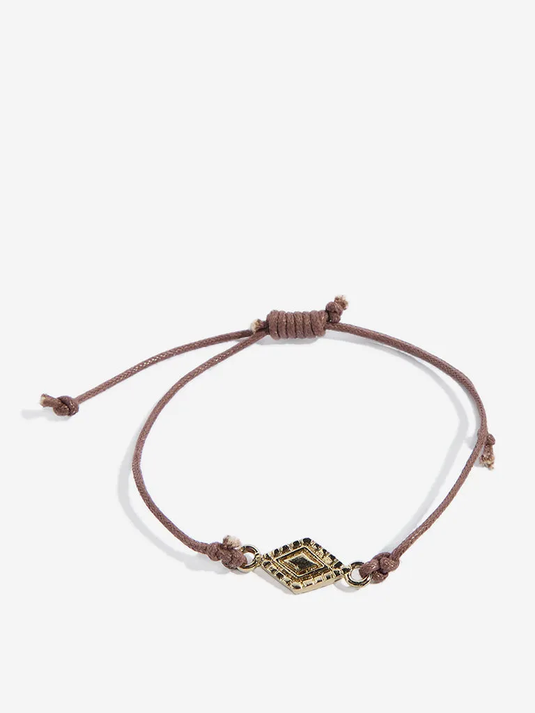 Westside Accessories Brown Boho Shell Bracelet Set - Pack of 3