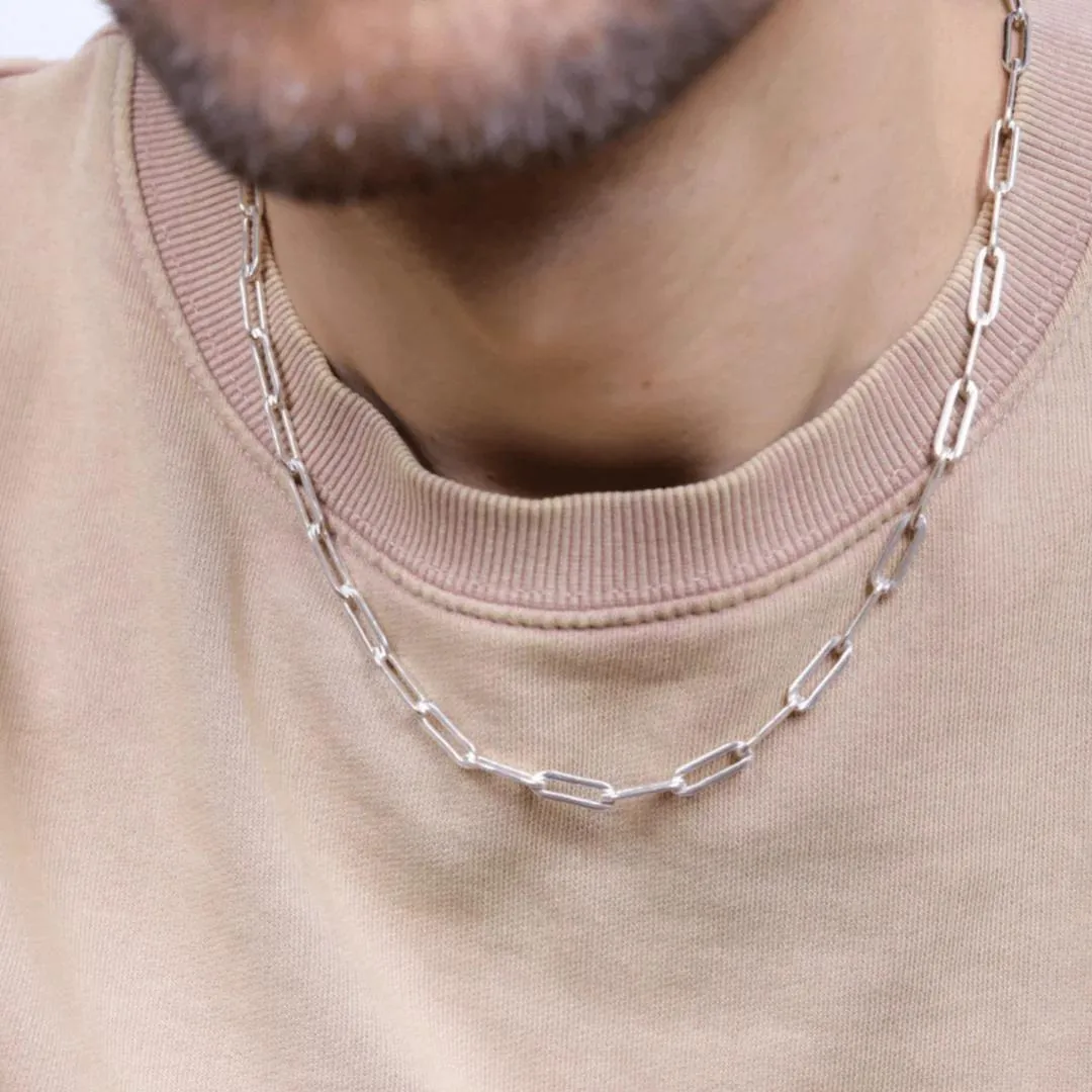 WHITE GOLD LINK CHAIN NECKLACE