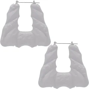 White Trapezoid Bamboo Hoop Earrings