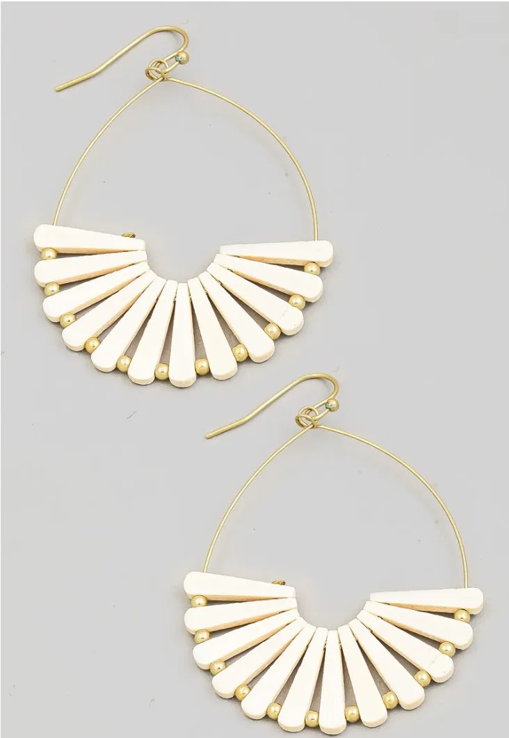 Wooden Bar Tear Dangle Earrings ( 3 Colors)