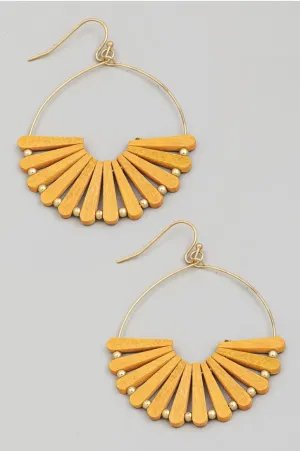Wooden Bar Tear Dangle Earrings ( 3 Colors)