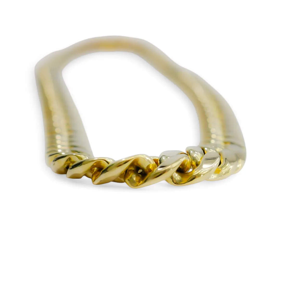 YELLOW GOLD HOLLOW CUBAN LINK NECKLACE