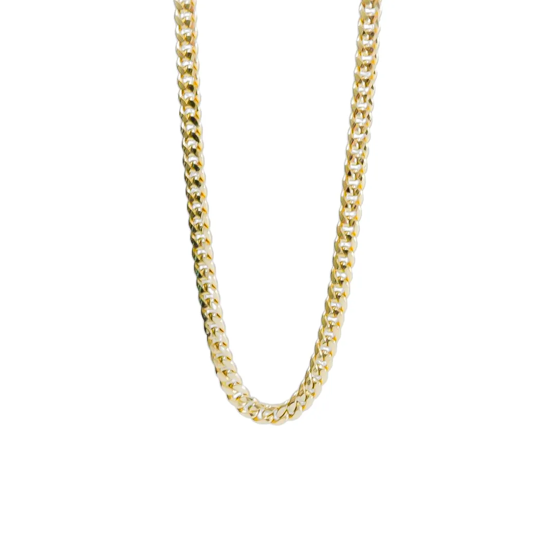 YELLOW GOLD HOLLOW CUBAN LINK NECKLACE