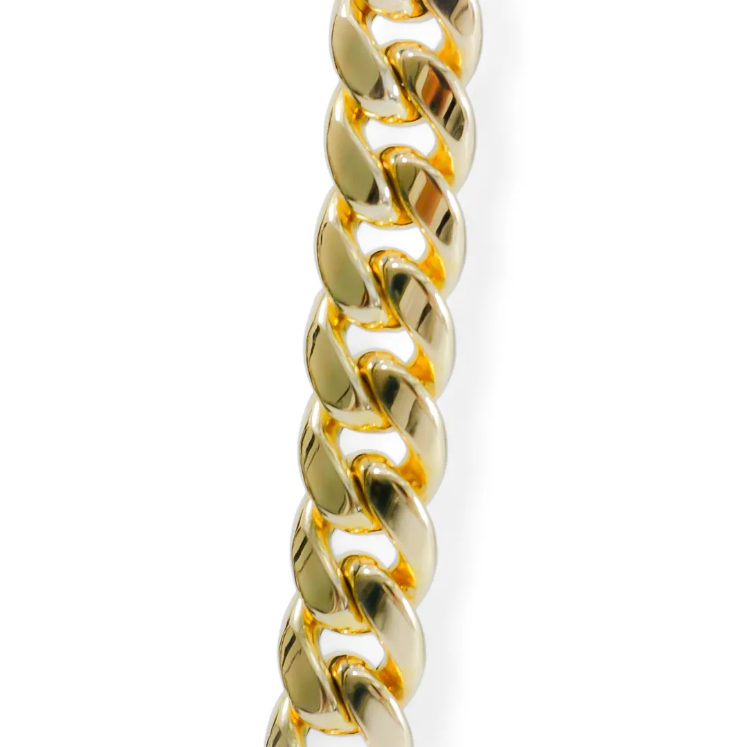 YELLOW GOLD HOLLOW CUBAN LINK NECKLACE
