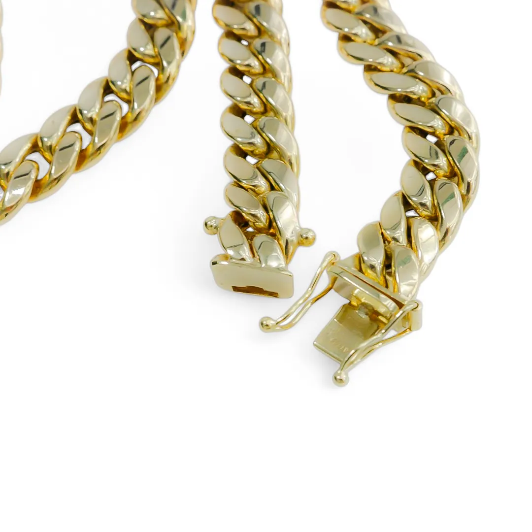 YELLOW GOLD HOLLOW CUBAN LINK NECKLACE