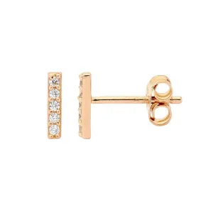 Yellow Gold Plate Bar Earrings- 3 Colours