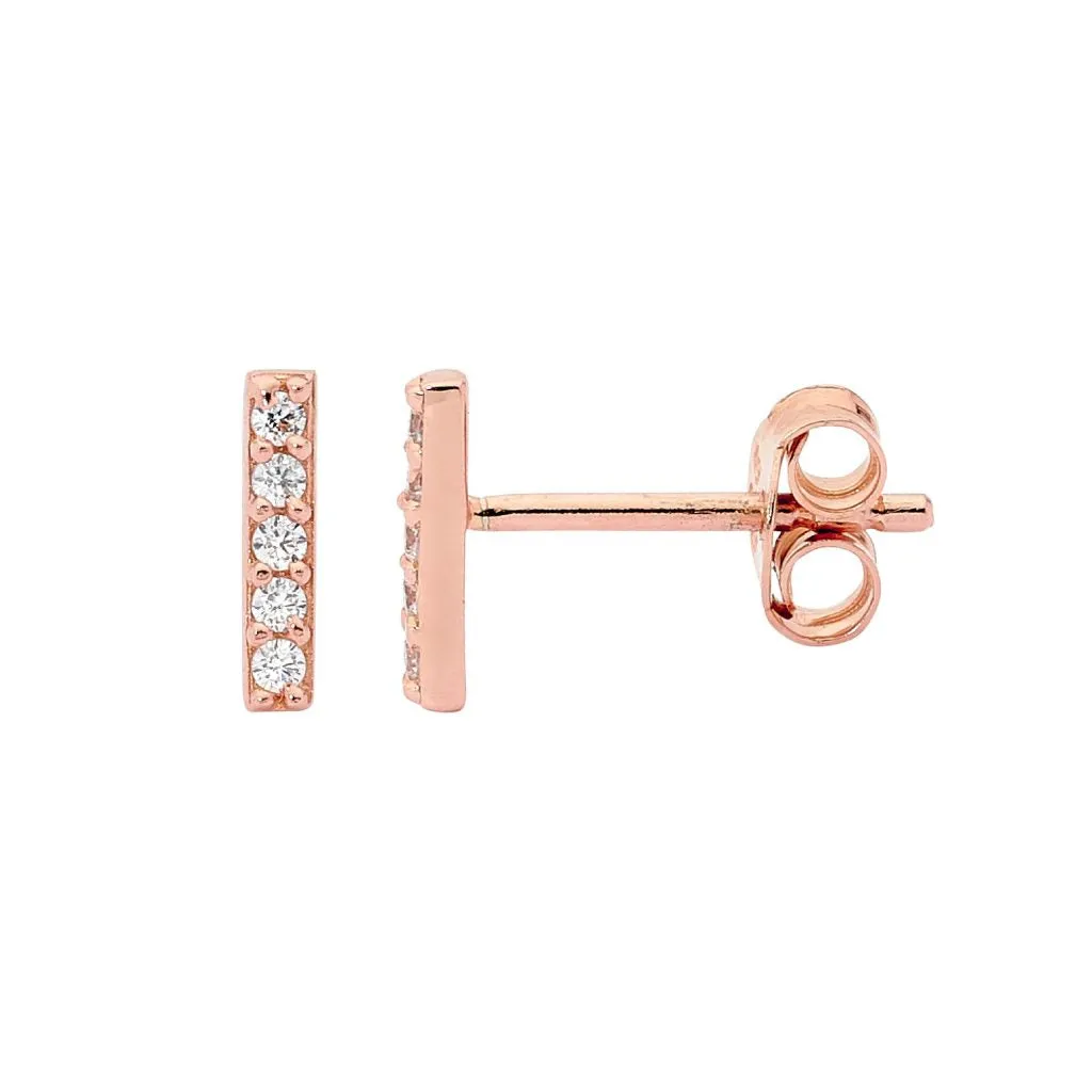 Yellow Gold Plate Bar Earrings- 3 Colours