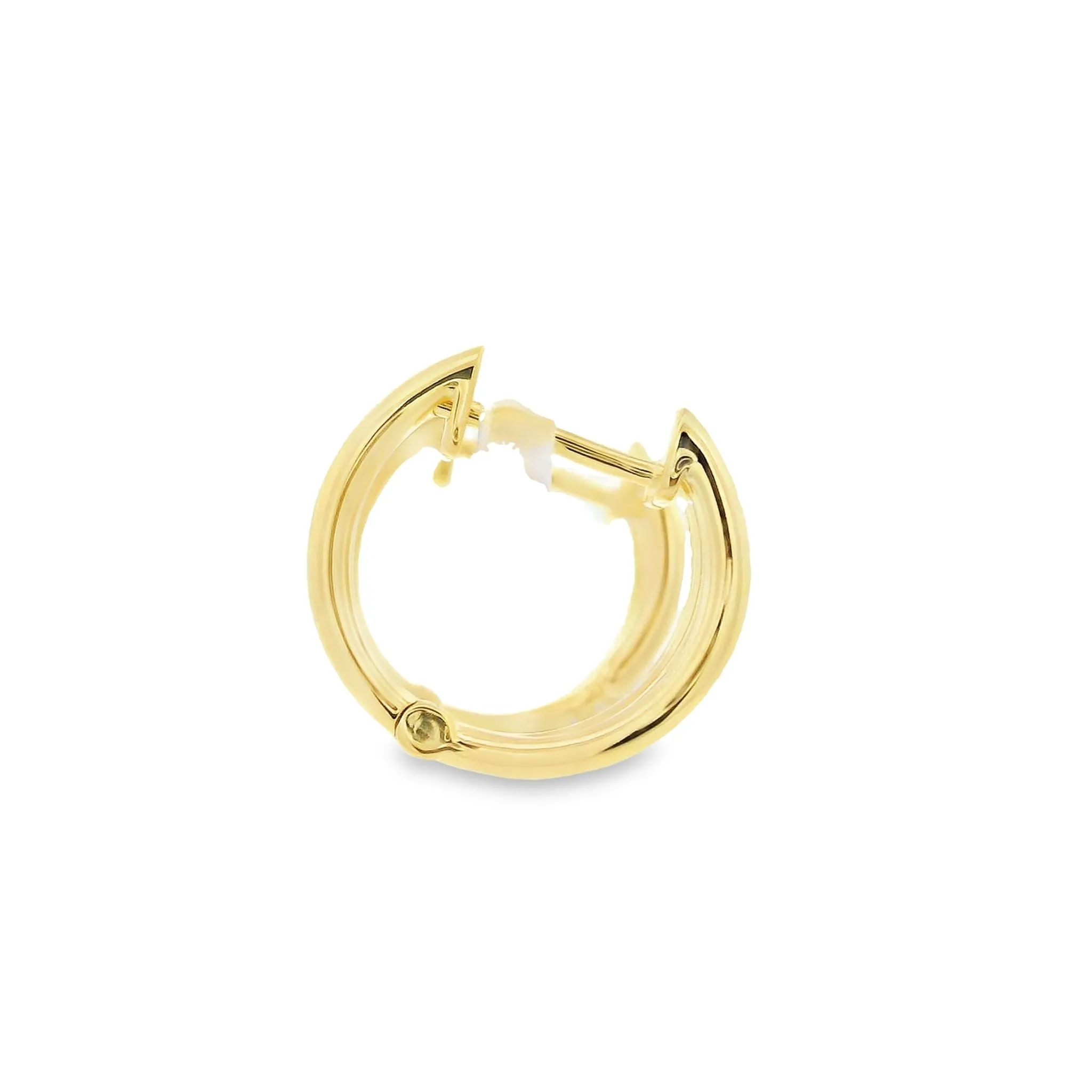 Yellow Gold Plated Cubic Zirconia Latch Back Fancy Hoop Earrings