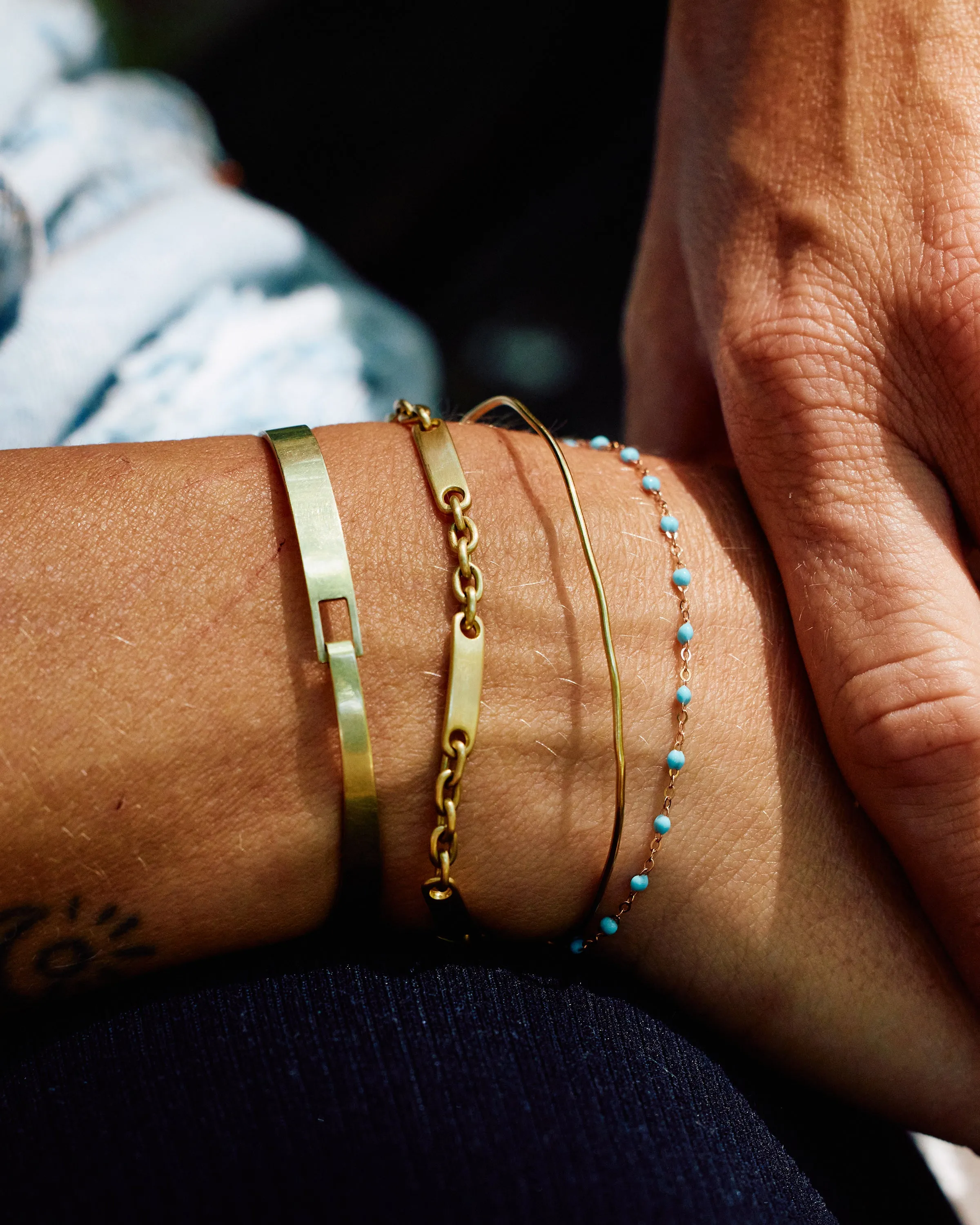 Yellow Gold Resin Beaded Bracelet