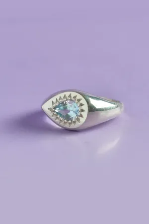 Ziggy Blue Topaz Silver Signet