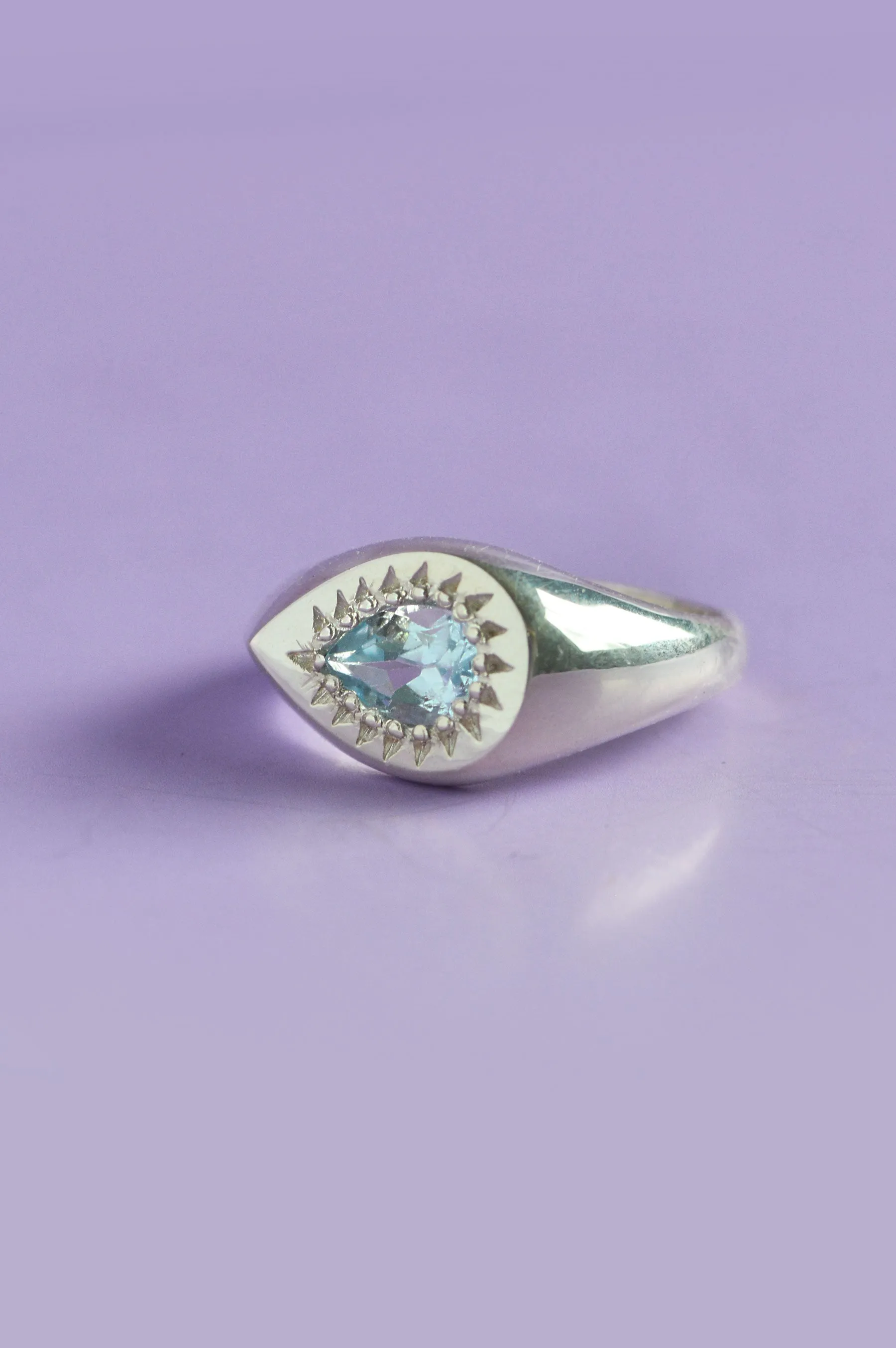 Ziggy Blue Topaz Silver Signet