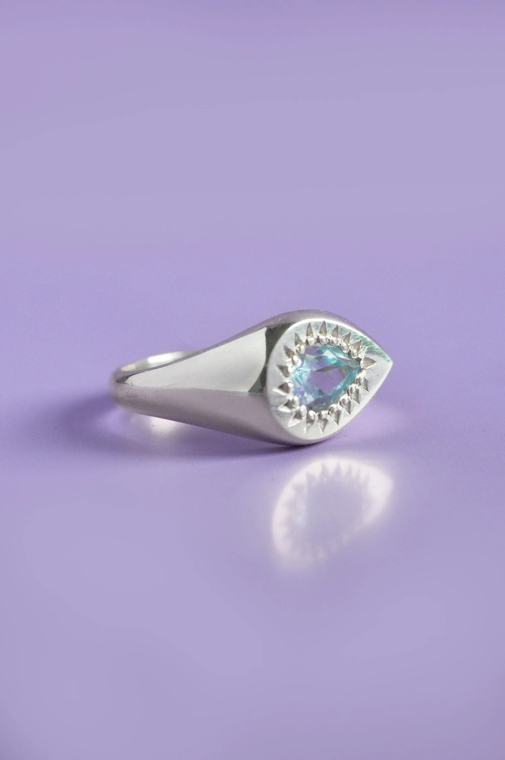 Ziggy Blue Topaz Silver Signet