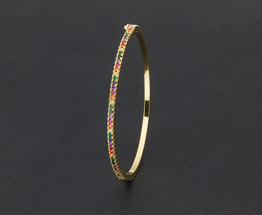 Zirconia Stone studded Rainbow Bangle for Women