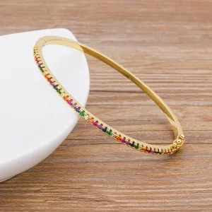 Zirconia Stone studded Rainbow Bangle for Women