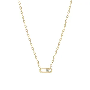 Zoë Chicco 14k Yellow Gold Diamond Paperclip Link Chain Necklace