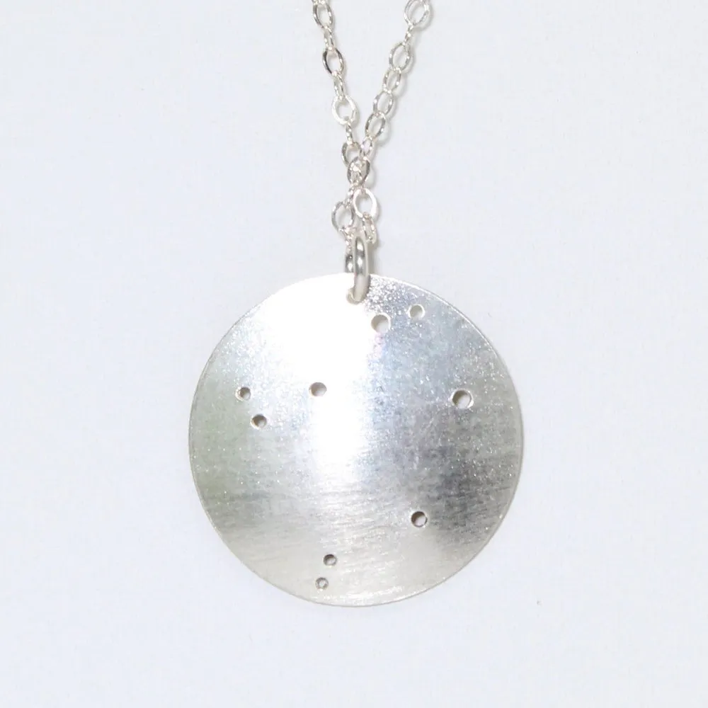 Zodiac Constellation Pinhole Sterling Silver Necklace
