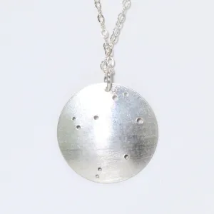 Zodiac Constellation Pinhole Sterling Silver Necklace