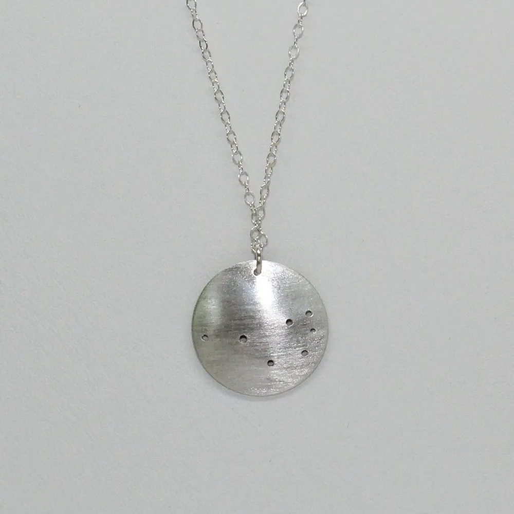 Zodiac Constellation Pinhole Sterling Silver Necklace