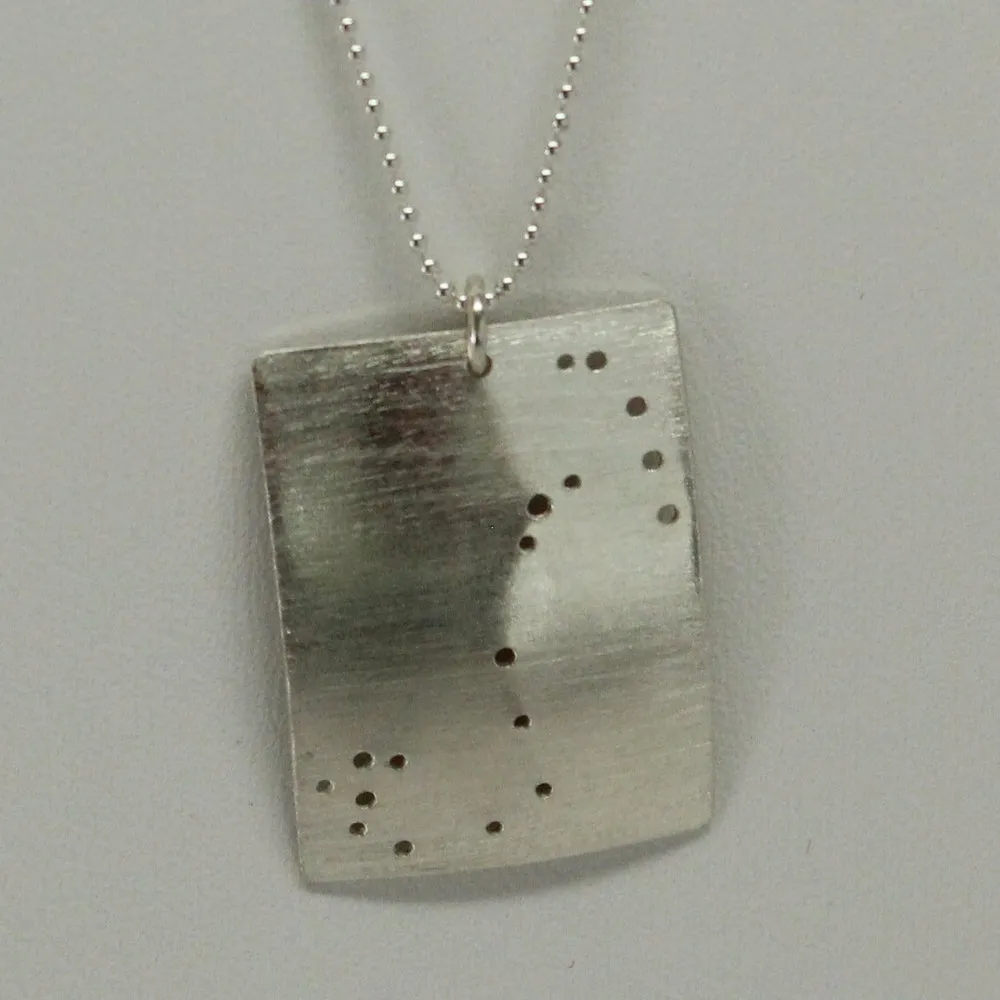 Zodiac Constellation Pinhole Sterling Silver Necklace